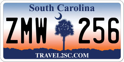 SC license plate ZMW256