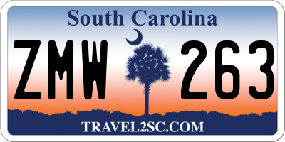 SC license plate ZMW263