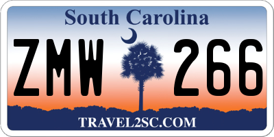SC license plate ZMW266