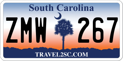 SC license plate ZMW267