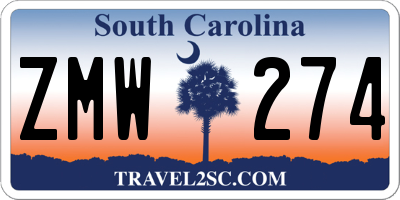 SC license plate ZMW274
