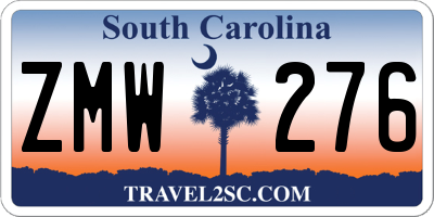 SC license plate ZMW276