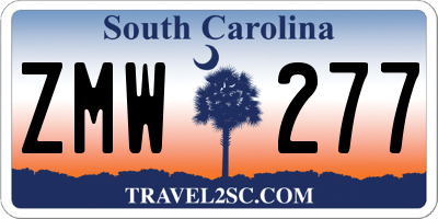 SC license plate ZMW277