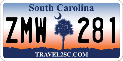 SC license plate ZMW281