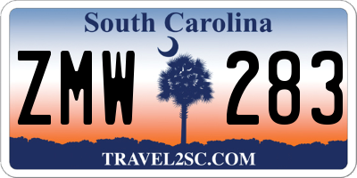 SC license plate ZMW283