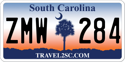 SC license plate ZMW284