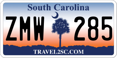 SC license plate ZMW285