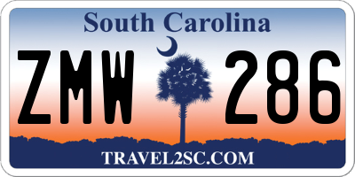 SC license plate ZMW286