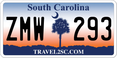 SC license plate ZMW293