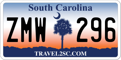 SC license plate ZMW296