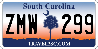 SC license plate ZMW299