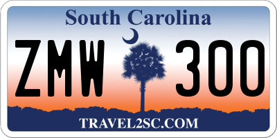 SC license plate ZMW300