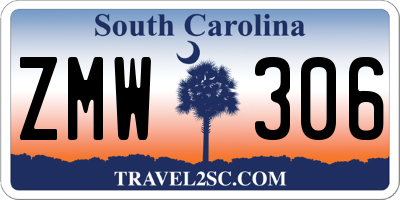 SC license plate ZMW306