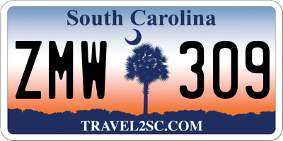 SC license plate ZMW309