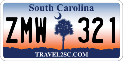 SC license plate ZMW321