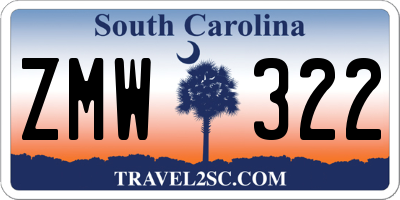 SC license plate ZMW322