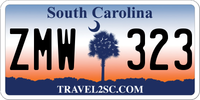 SC license plate ZMW323