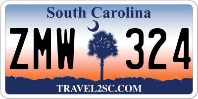 SC license plate ZMW324