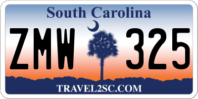SC license plate ZMW325