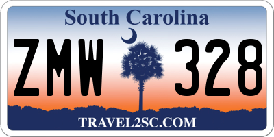 SC license plate ZMW328