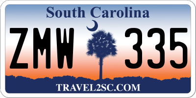 SC license plate ZMW335