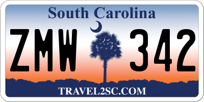 SC license plate ZMW342