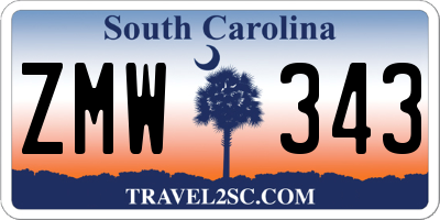 SC license plate ZMW343