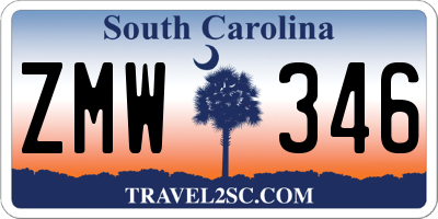 SC license plate ZMW346