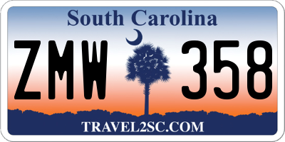 SC license plate ZMW358