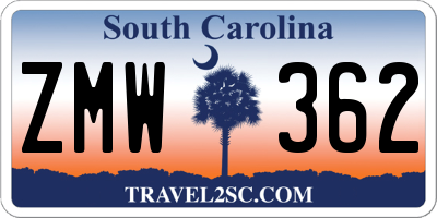 SC license plate ZMW362