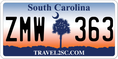 SC license plate ZMW363
