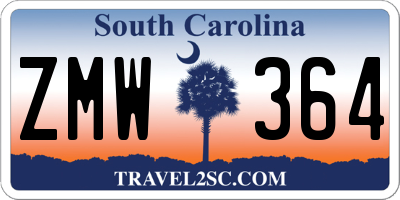 SC license plate ZMW364