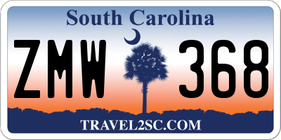 SC license plate ZMW368