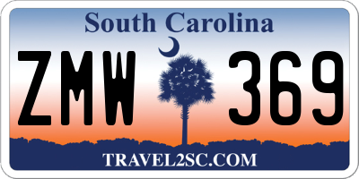 SC license plate ZMW369