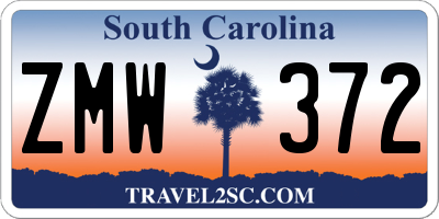 SC license plate ZMW372