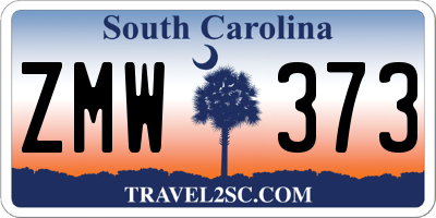 SC license plate ZMW373