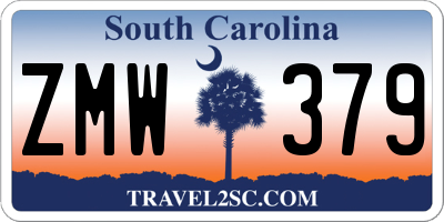 SC license plate ZMW379