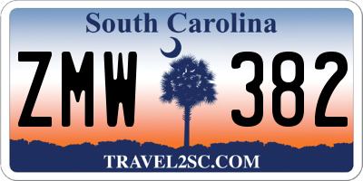 SC license plate ZMW382