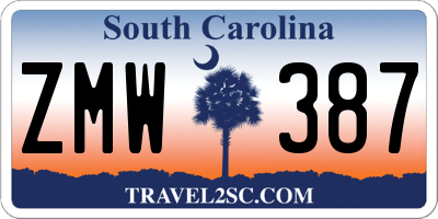 SC license plate ZMW387