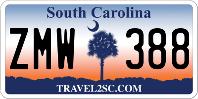 SC license plate ZMW388