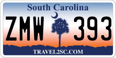 SC license plate ZMW393