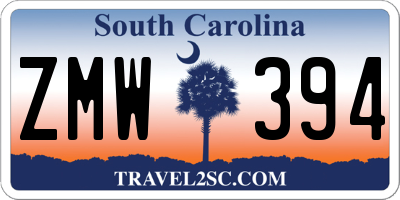 SC license plate ZMW394