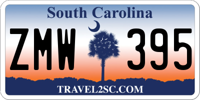 SC license plate ZMW395
