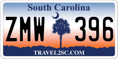 SC license plate ZMW396