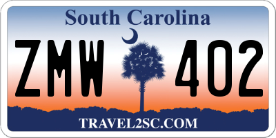 SC license plate ZMW402