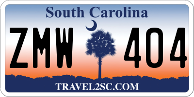 SC license plate ZMW404