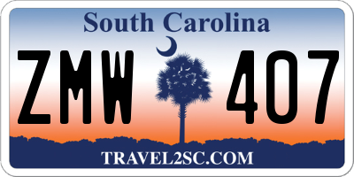 SC license plate ZMW407