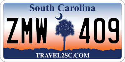 SC license plate ZMW409