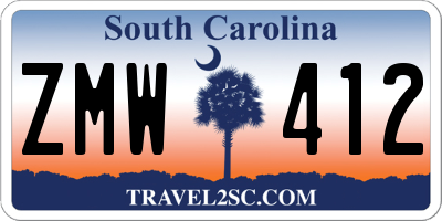SC license plate ZMW412
