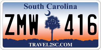 SC license plate ZMW416